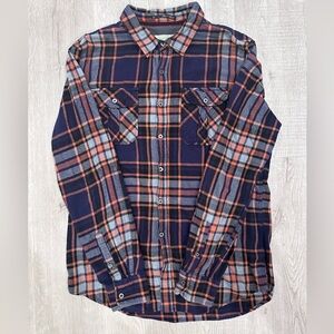 Orange and purple flannel